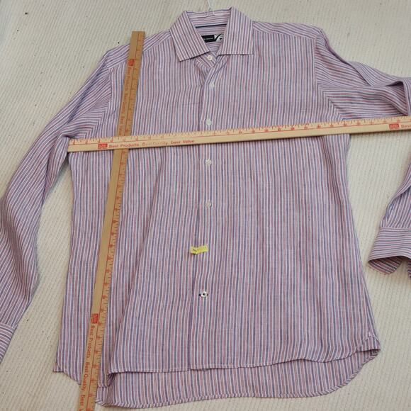 Saks Fifth Avenue Striped Button Down Shirt Long Sleeve Size Medium - Picture 3 of 7